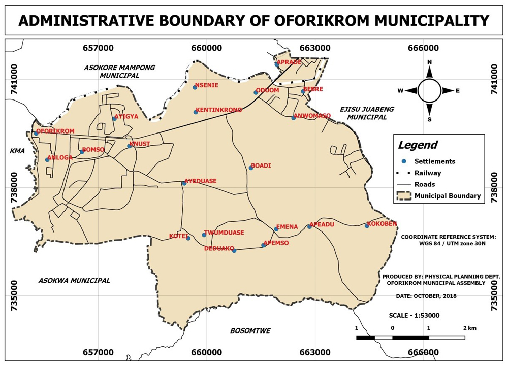 Oforikrom map